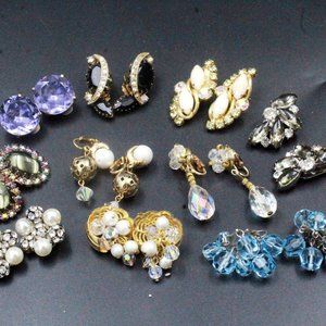 Vintage Designer High End Rhinestones AB Crystals Glass Multi Color Jewelry  Lot